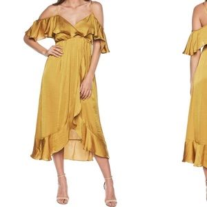 Bardot Bea Wrap dress gold size 8/Medium